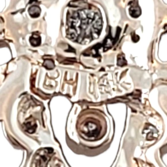 Vintage 14 Karat Rose Gold Diamond Circular Pendant Necklace #1932 - Picture 6 of 7